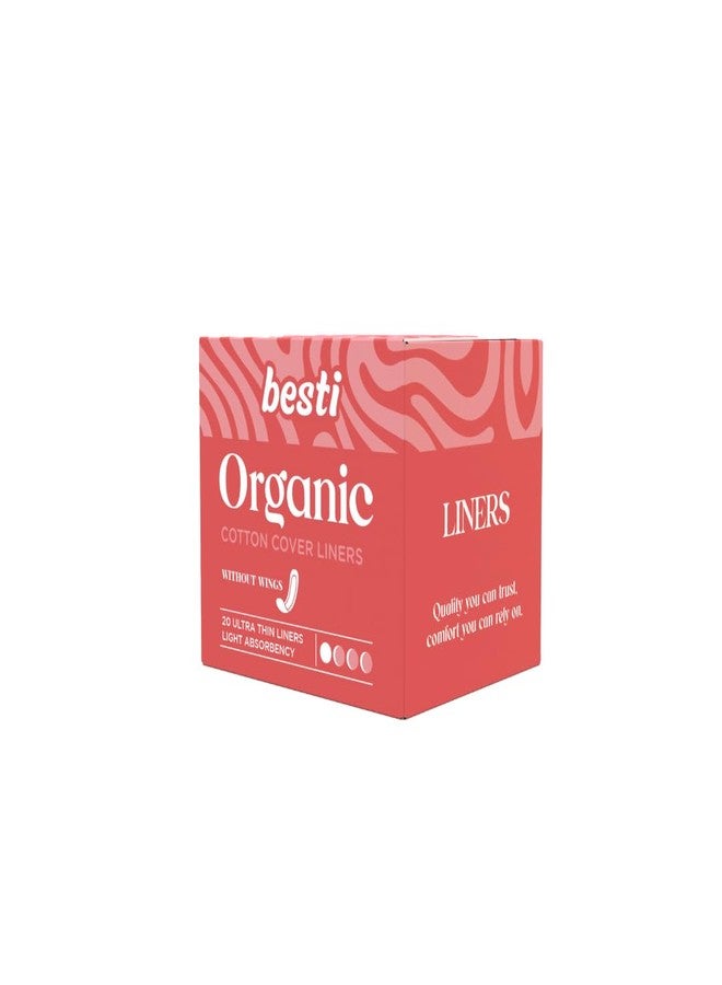 Besti 100% Organic Cotton Liners | Ultra Thin, Quick Absorbency (20 Count) - Image 1